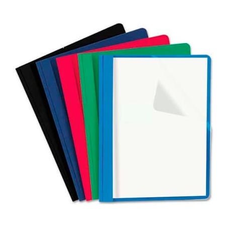 Universal Clear Front Report Cover, Tang Fasteners, Letter Size, Assorted Colors, 25/Box UNV57119***